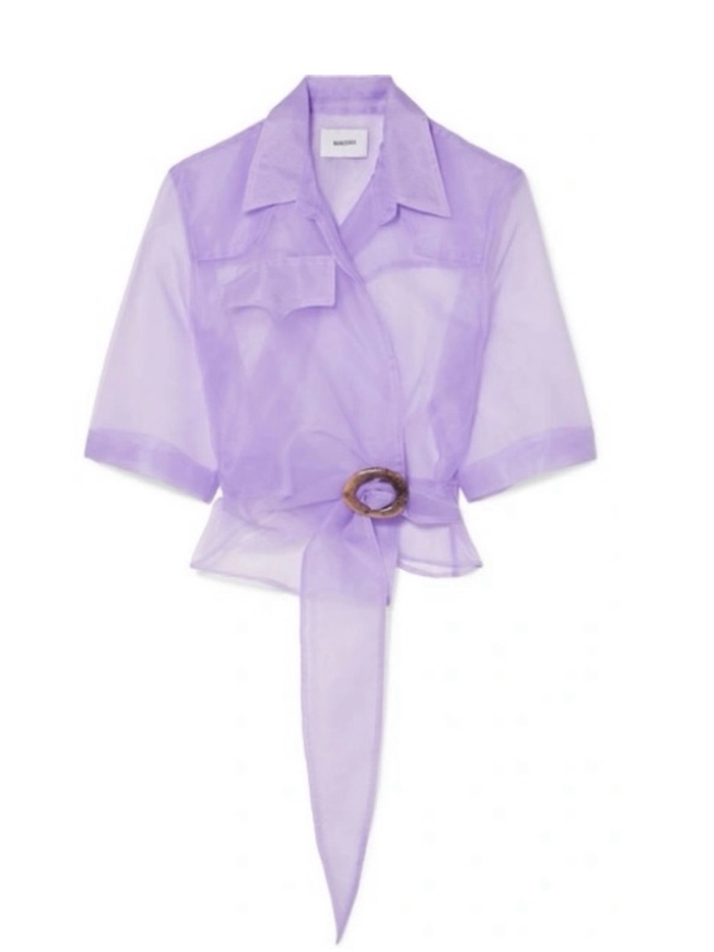 Nanushka Dalas Sheer Organza Wrap Shirt - Sz XS
